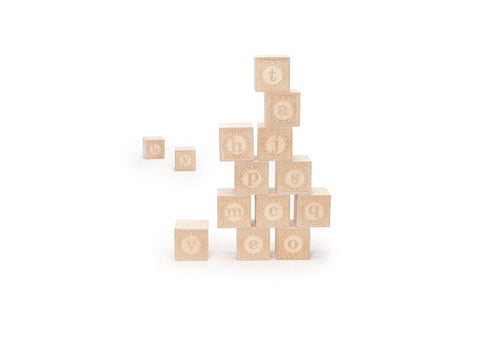 wooden blocks - alphabet lowercase letters