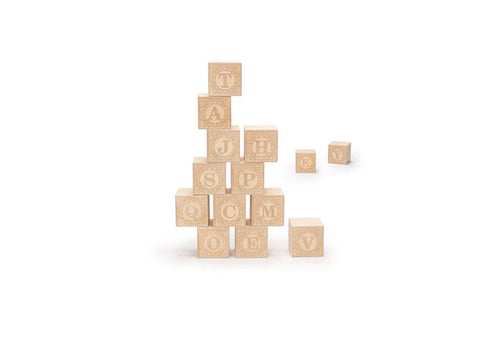 wooden blocks - alphabet uppercase letters