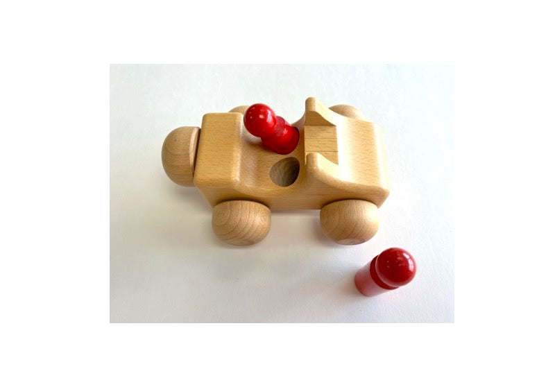 wooden automobile and characters