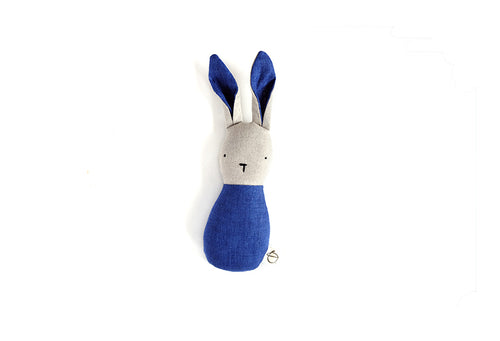 x Bertille and Léon - royal blue rattle rabbit